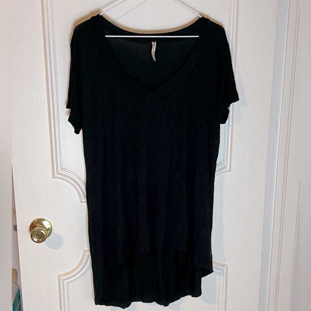 Soft black v-neck tunic shirt